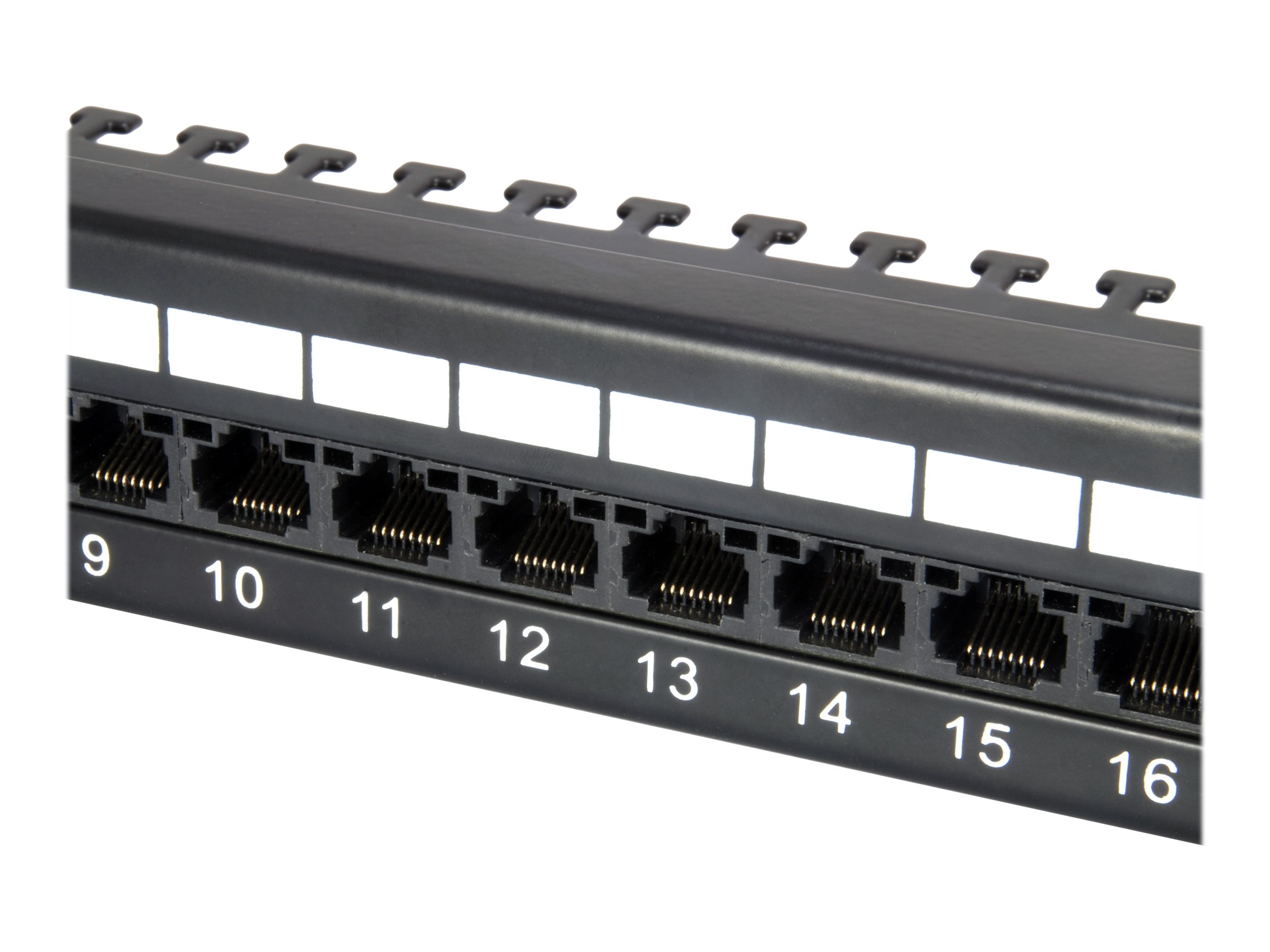 Equip Pro - Patch Panel - CAT 6 - RJ-45 X 24 - Schwarz - 1U - 48.3 cm (19")24-Port Cat.6 Ungeschirmtes Patch Panel - Schwarz
