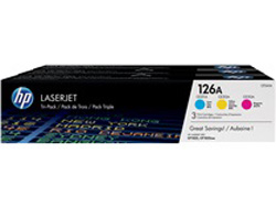 HP 126A - 3er-Pack - Gelb, Cyan, Magenta - original - LaserJet - Tonerpatrone (CF341A)für Color LaserJet Pro CP1025; LaserJet Pro MFP M175; TopShot LaserJet Pro M275