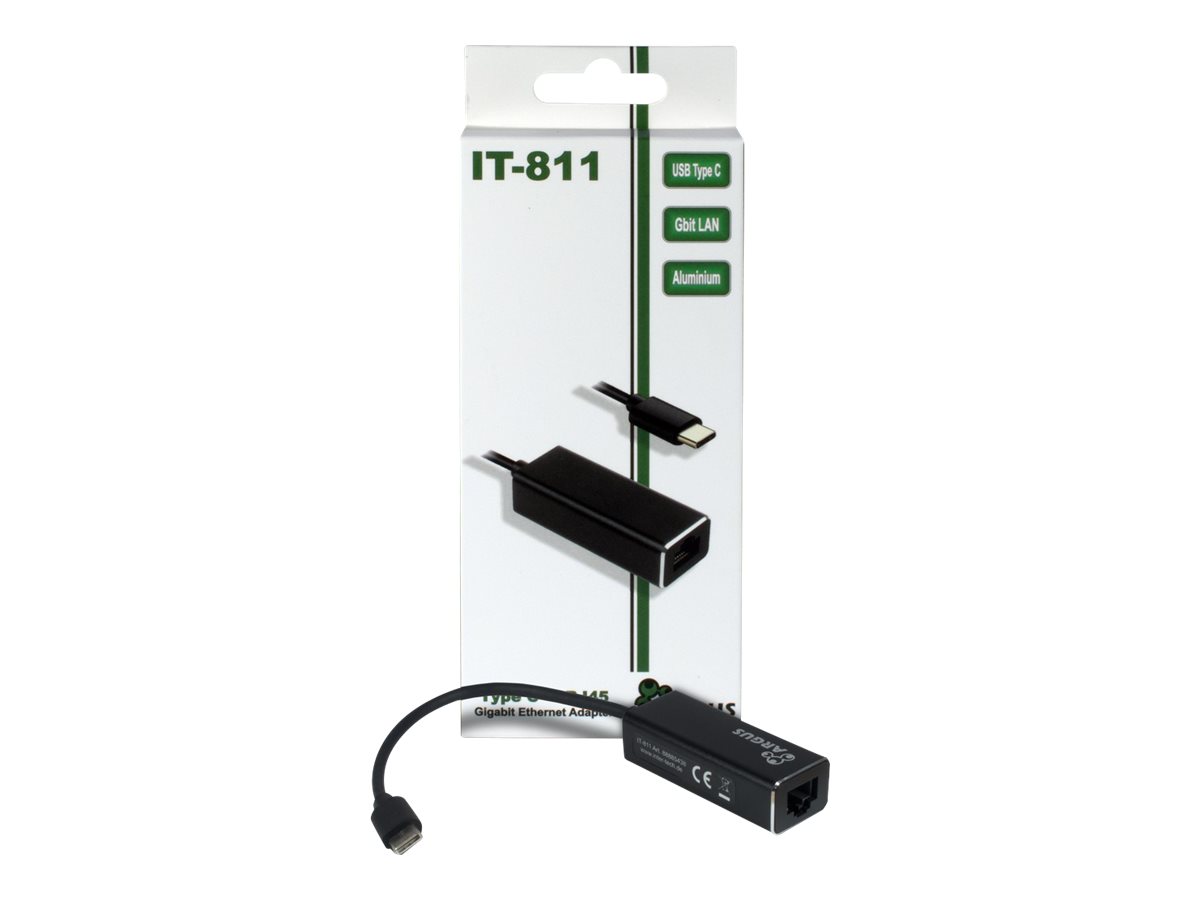 Inter-Tech Argus IT-811 - Netzwerkadapter - USB-C - GigabitEthernet - Schwarz