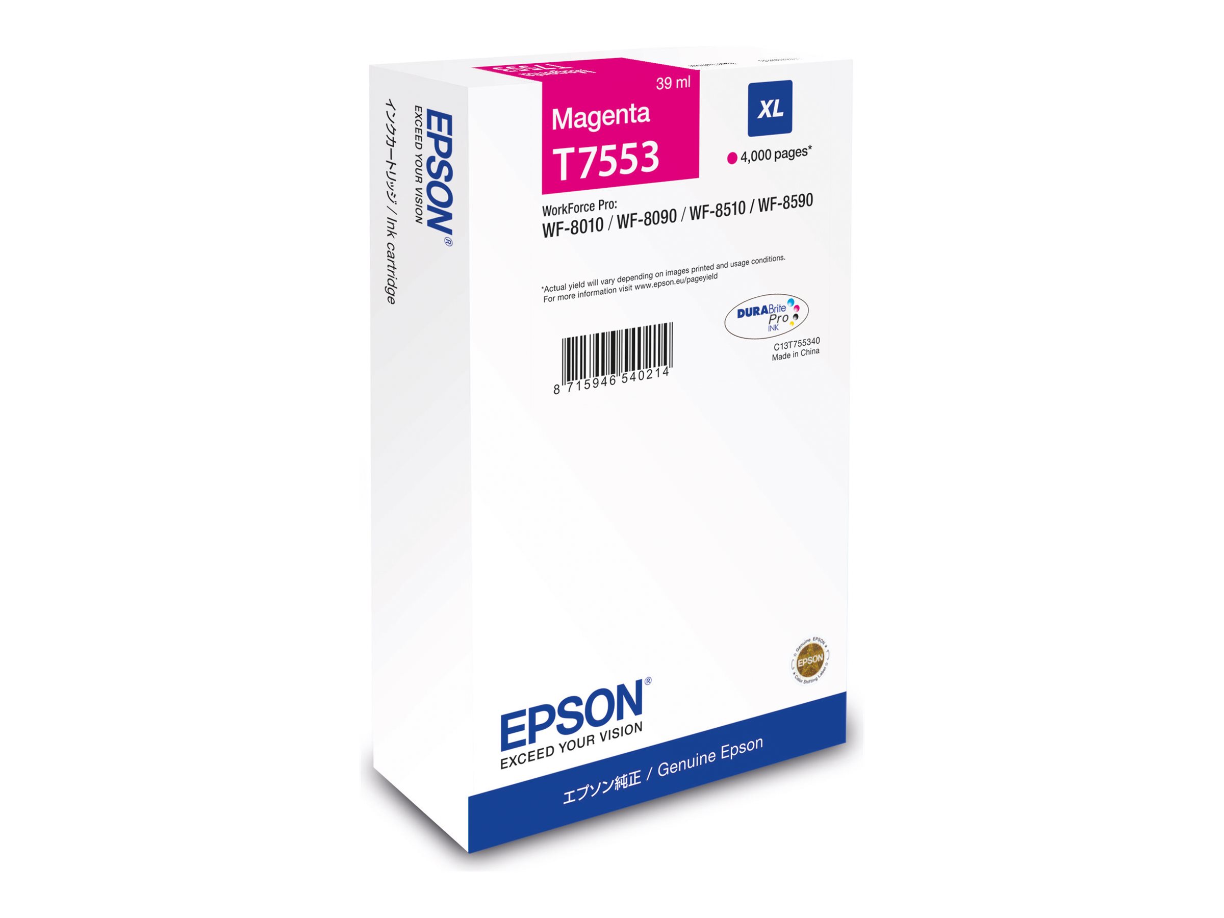 Epson T7553 - 39 ml - XL - Magenta - originalBox - Tintenpatrone