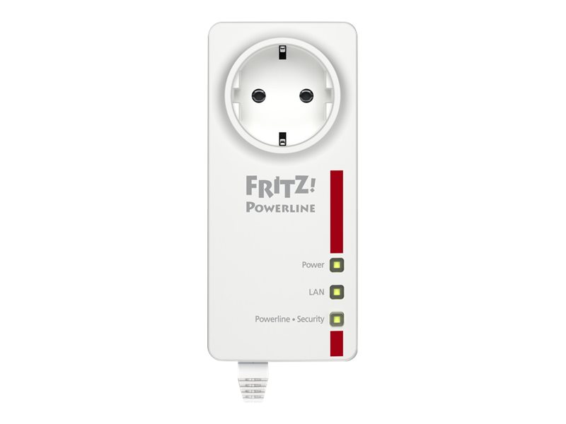 FRITZ! Powerline 1220E - Powerline-Adapter-Kit 1GbE, HomePlug AV (HPAV)2.0 - IEEE 1901 - an Wandsteckdose anschließbar (Packung mit 2)