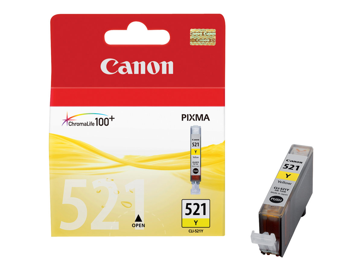 Canon CLI-521Y - 9 ml - Gelb - original - Tintenbehälterfür PIXMA iP3600 - iP4700 - MP540 - MP550 - MP560 - MP620 - MP630 - MP640 - MP980 - MP990 - MX860 - MX870