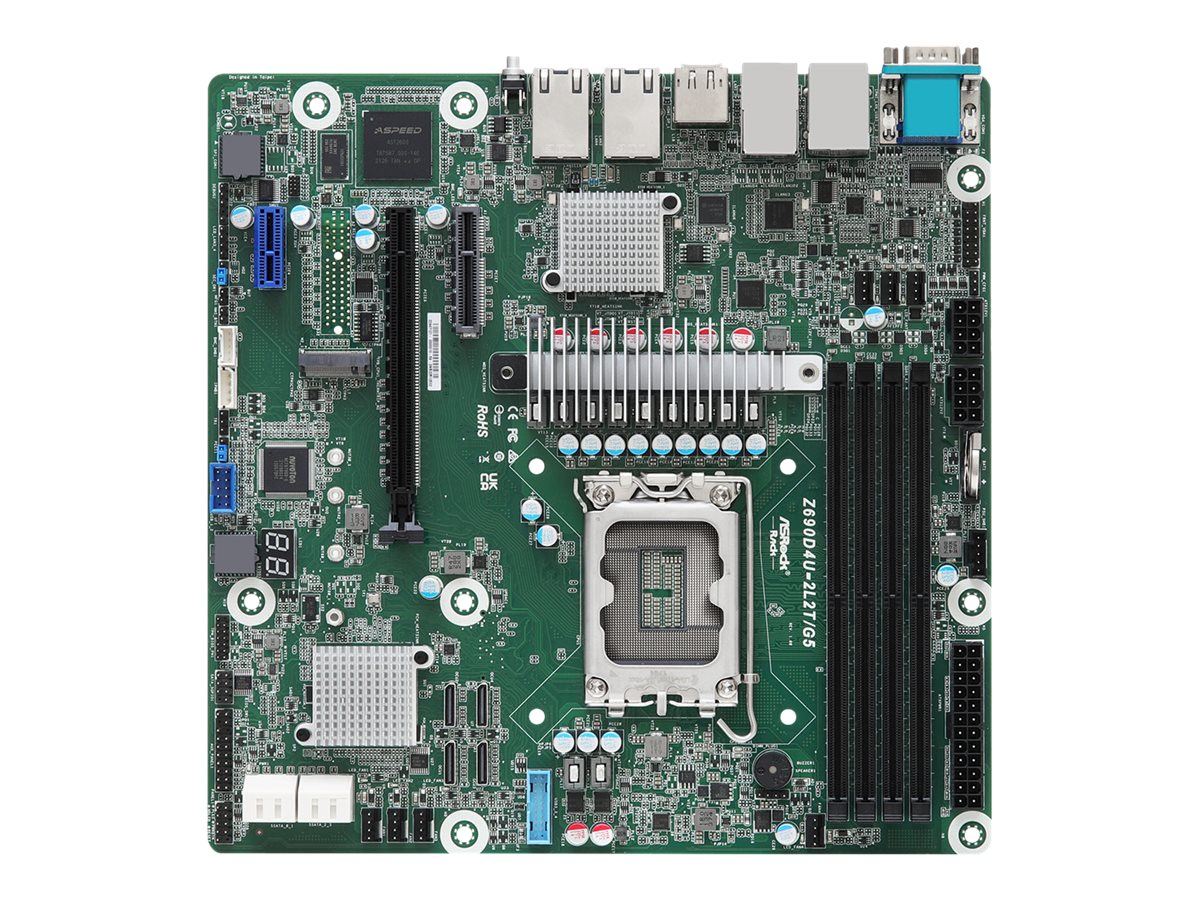 ASRock Rack Z690D4U-2L2T/G5 - Motherboard - microATX - LGA1700 Sockel - Z690 Chipsatz - USB 3.2 Gen 1 - 2 x 10 Gigabit LAN - 2 x Gigabit LAN - Onboard-Grafik