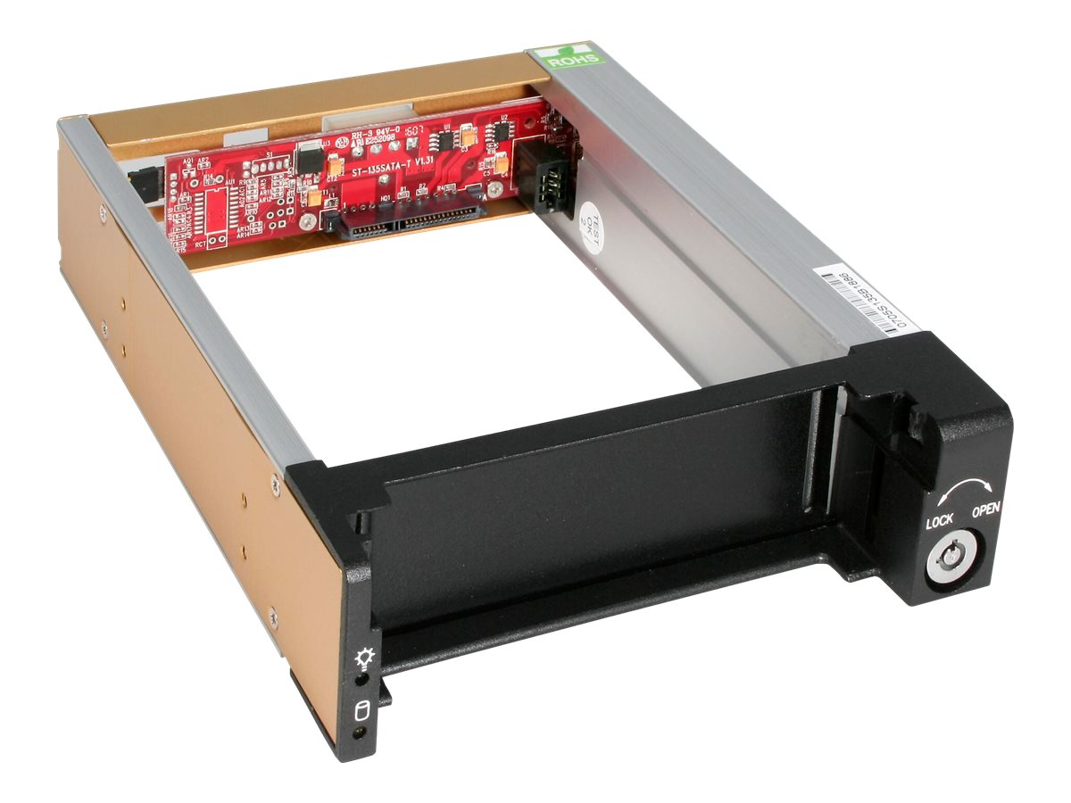 StarTech.com Wechselrahmen 5,25 Zoll - Mobiles Festplatten Hot Swap Speicher Rack für 3,5 (8,9cm)HDD in Schwarz / Aluminium - Mobiles Speicher-Rack - 3.5" (8.9 cm) - Schwarz
