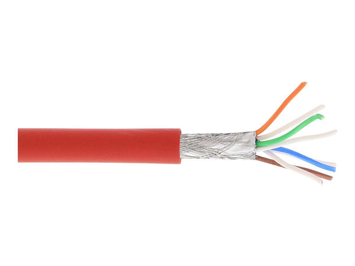 InLine Patchkabel - S/FTP (PiMf) - Cat.6A - 500MHz - halogenfrei - Kupfer - rot - 100m6a - halogenfrei - Rot