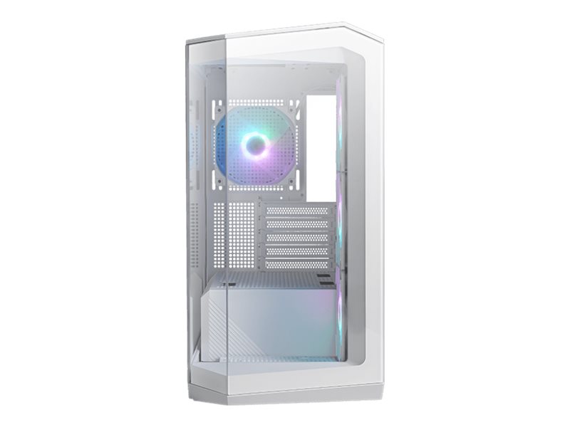 MSI MAG PANO M100R PZ - microATX Tower - Seitenteil mit Fenster (gehärtetes Glas)keine Spannungsversorgung (ATX) - weiß - USB/Audio
