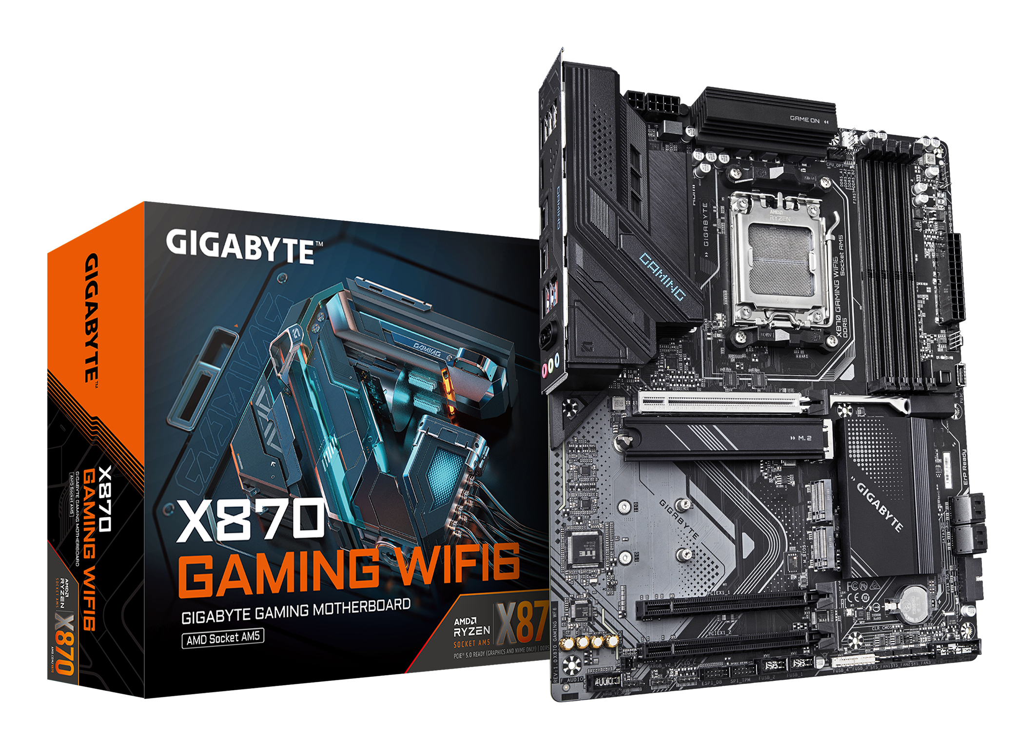 Gigabyte X870 GAMING WIFI6 - Motherboard - ATX - Socket AM5 - AMD X870 Chipsatz - USB4, USB 3.2 Gen 2, USB 3.2 Gen 1, USB-C 3.2 Gen 2x2 - 2.5 Gigabit LAN, Wi-Fi 6, Bluetooth - Onboard-Grafik (CPU erfo