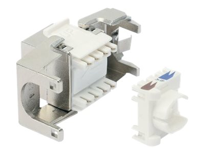 Intellinet Cat8.1 40G Shielded Toolless Keystone Jack, For Easy and Quick Snap-in Deployment, Ideal for Data Centers, STP, for Solid & Stranded Wire, Gold-plated Contacts, Metal Housing - Netzwerkansc