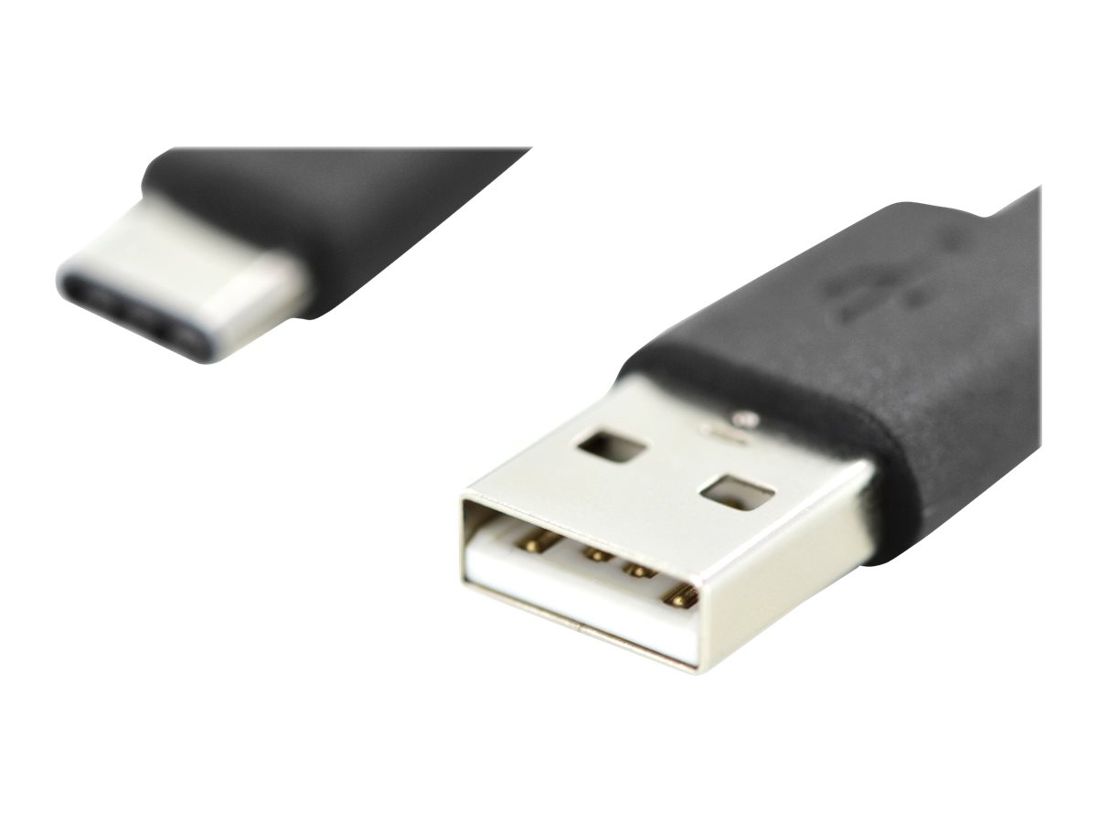DIGITUS USB-C Anschlusskabel, USB-A - USB-CUSB 2.0 - 3 A - 1 m - unterstützt Stromversorgung - Schwarz