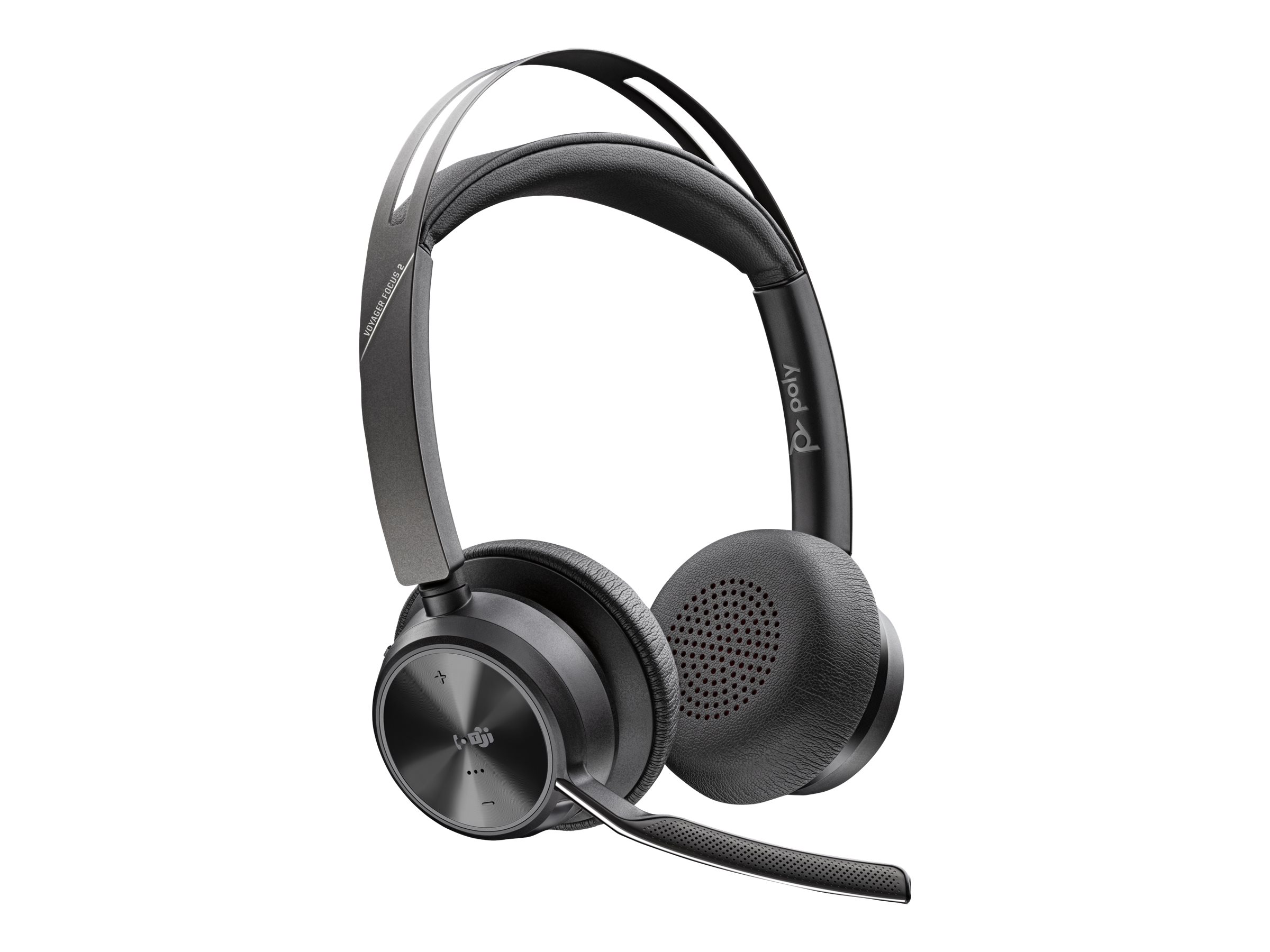 Poly HP Poly Voyager Focus 2 - Headset - On-EarBluetooth - kabellos - aktive Rauschunterdrückung - USB-C über Bluetooth-Adapter - USB-A über Bluetooth-Adapter - Schwarz - mit Ladestation - Zoom-zertif