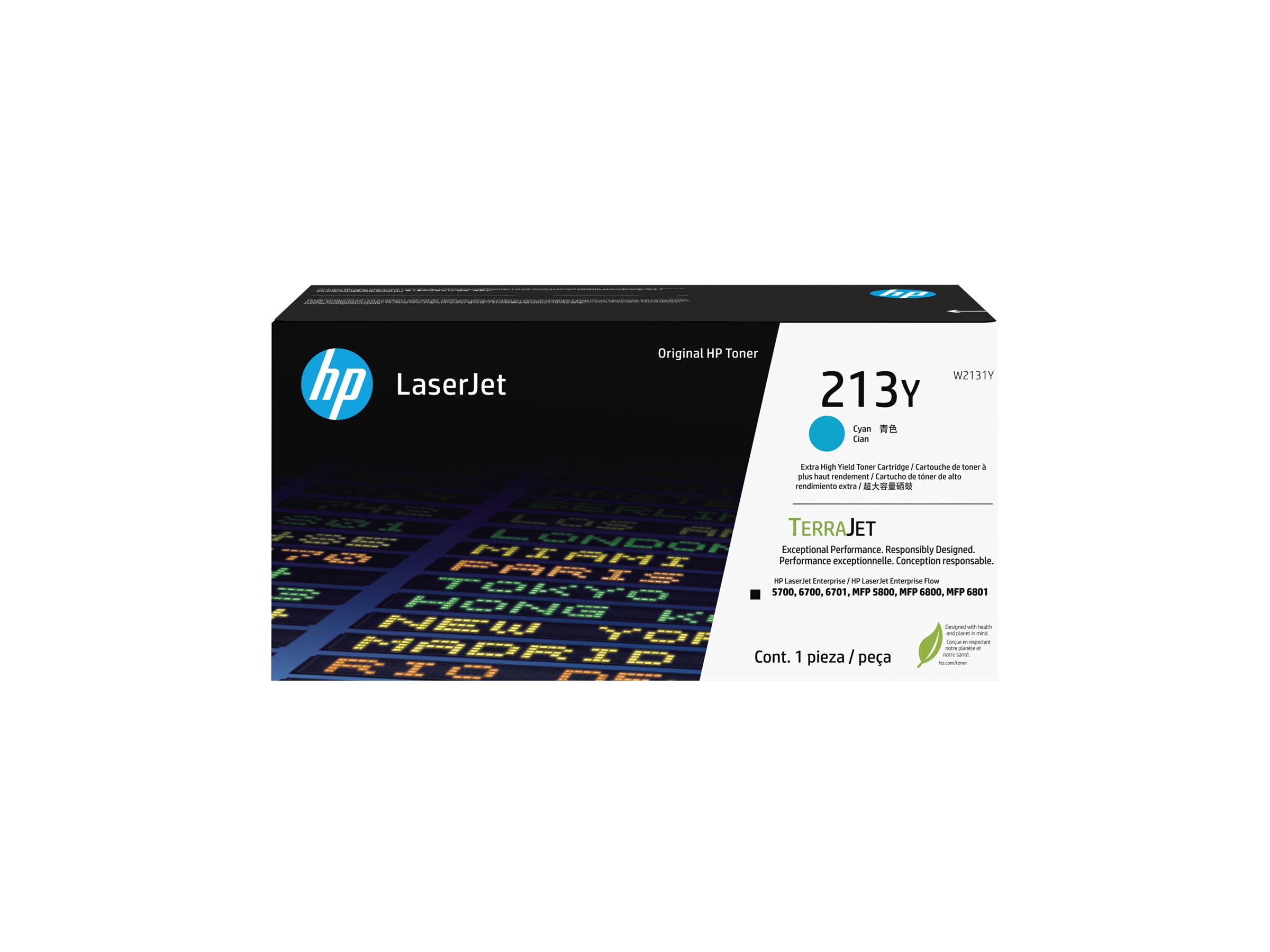 HP 213Y - Besonders hohe Ergiebigkeit - Cyan - original - LaserJet - Tonerpatrone (W2131Y)für Color LaserJet Enterprise 5700dn - 6700dn - MFP 6800dn; DesignJet D5800