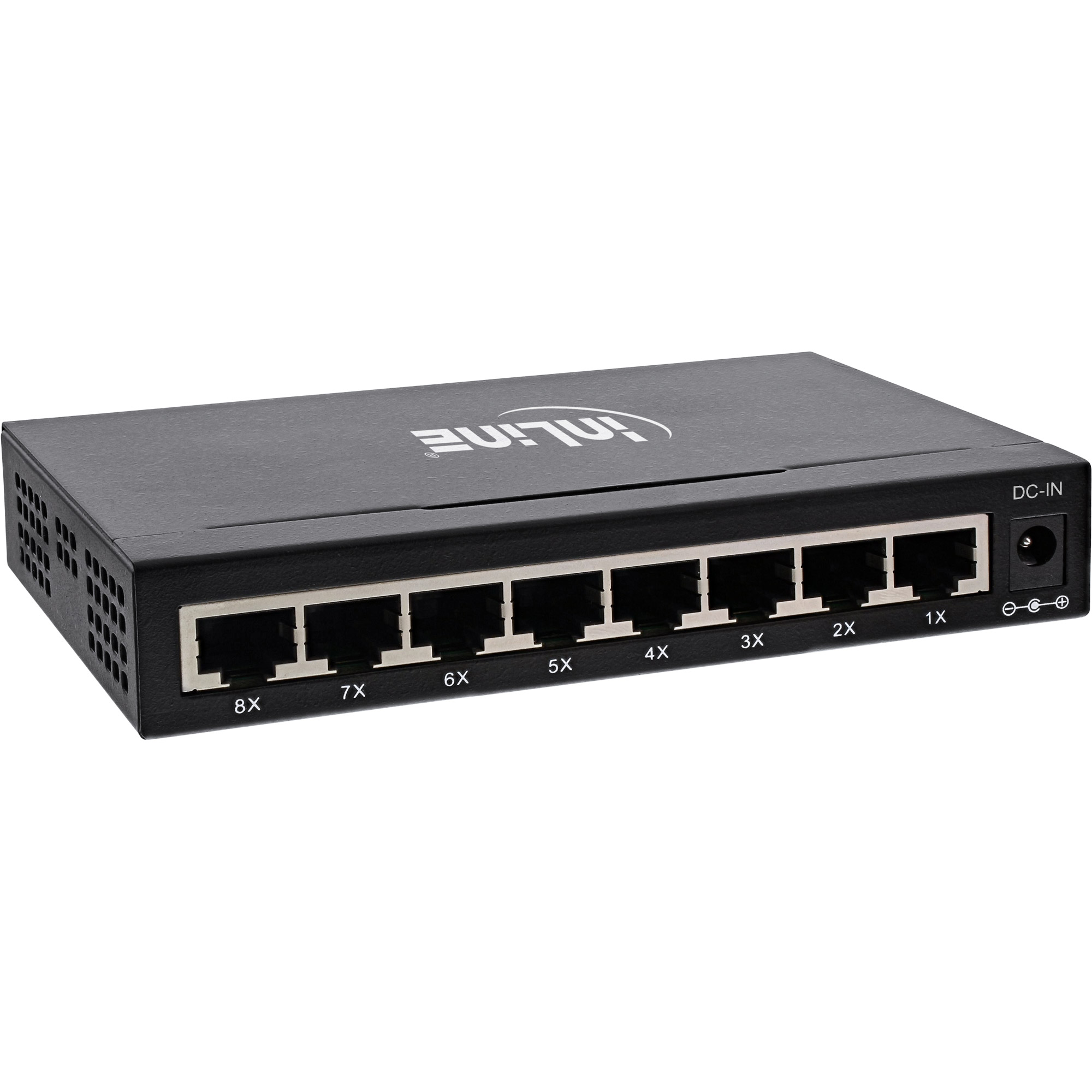 InLine 8-Port Gigabit Switch - 1 Gb/s - Desktop - Metallgehäuse - lüfterlosp