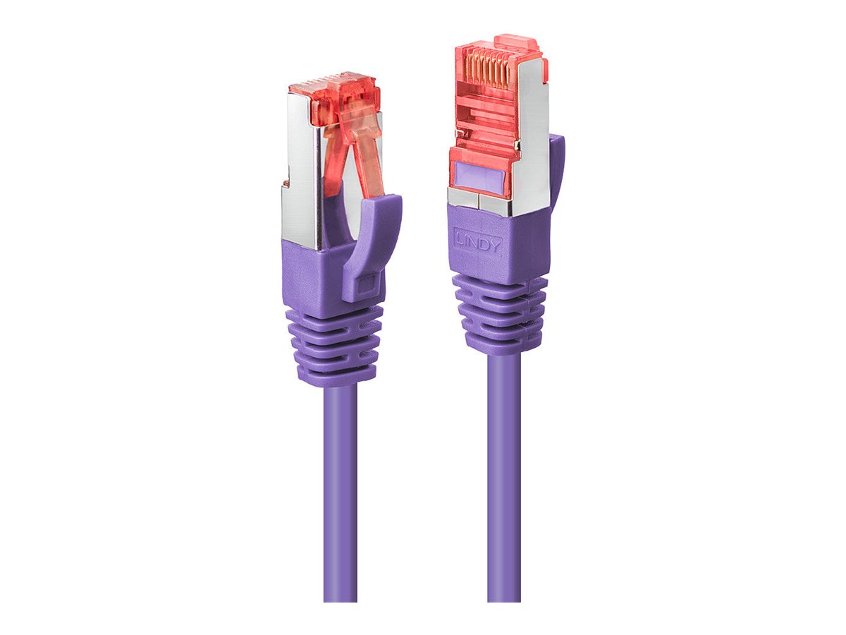Lindy Patch-Kabel - RJ-45 (M) zu RJ-45 (M)10 m - SFTP - PiMF - CAT 6e - geformt - ohne Haken - violett