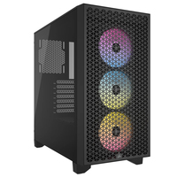 Corsair 3000D RGB AIRFLOW - Mid tower - E-ATX - Seitenteil mit Fenster (gehärtetes Glas)keine Spannungsversorgung (ATX) - Schwarz - USB/Audio