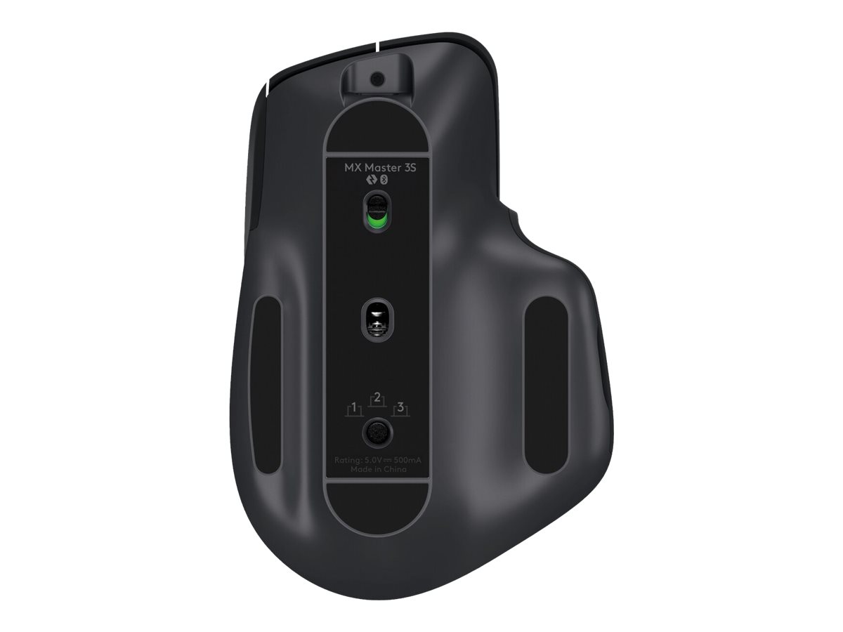 Logitech Master Series MX Master 3S - Mausergonomisch - optisch - 7 Tasten - kabellos - 2.4 GHz - Bluetooth - Logitech Logi Bolt USB-Empfänger - Graphite