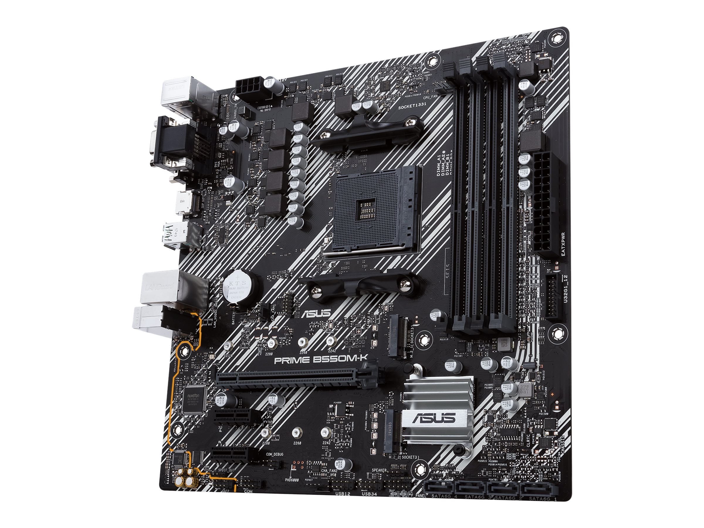 ASUS PRIME B550M-K - Motherboard - micro ATX - Socket AM4 - AMD B550 Chipsatz - USB 3.2 Gen 1, USB 3.2 Gen 2 - Gigabit LAN - Onboard-Grafik (CPU erforderlich)HD Audio (8-Kanal)