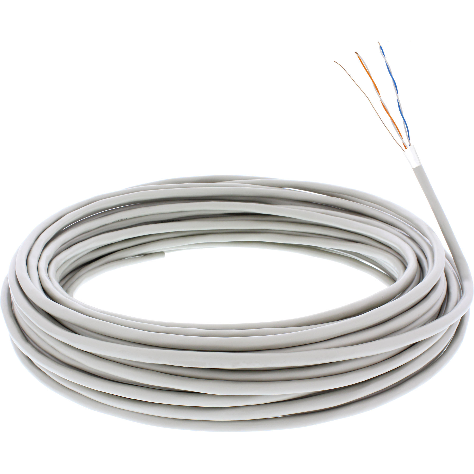 InLine Telefon-Kabel 4-adrig - 2x2x0,6mm - zum Verlegen - 25m Ringe