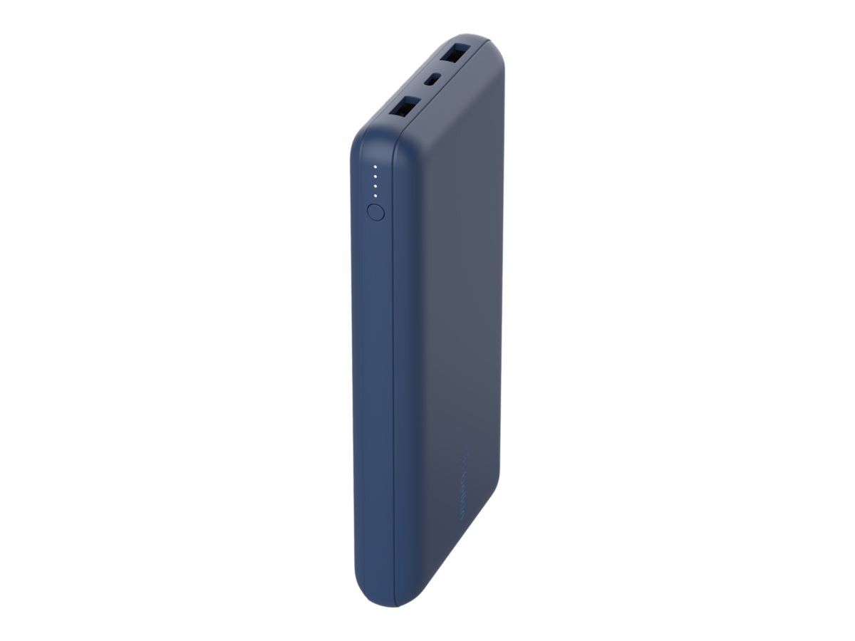 Belkin BoostCharge - Powerbank - 20000 mAh - 15 Watt - 3 Ausgabeanschlussstellen (USB, USB-C)auf Kabel: USB-C - Blau