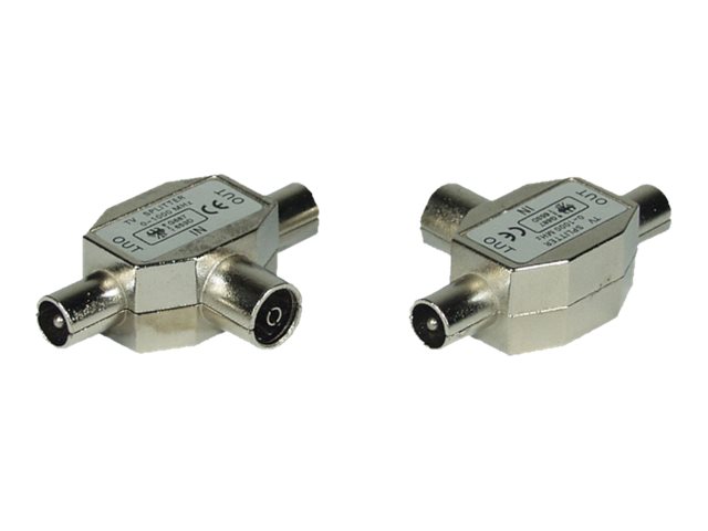 InLine Antenne T-Verteiler für TV - 1x Koax Buchse an 2x Koax SteckerV