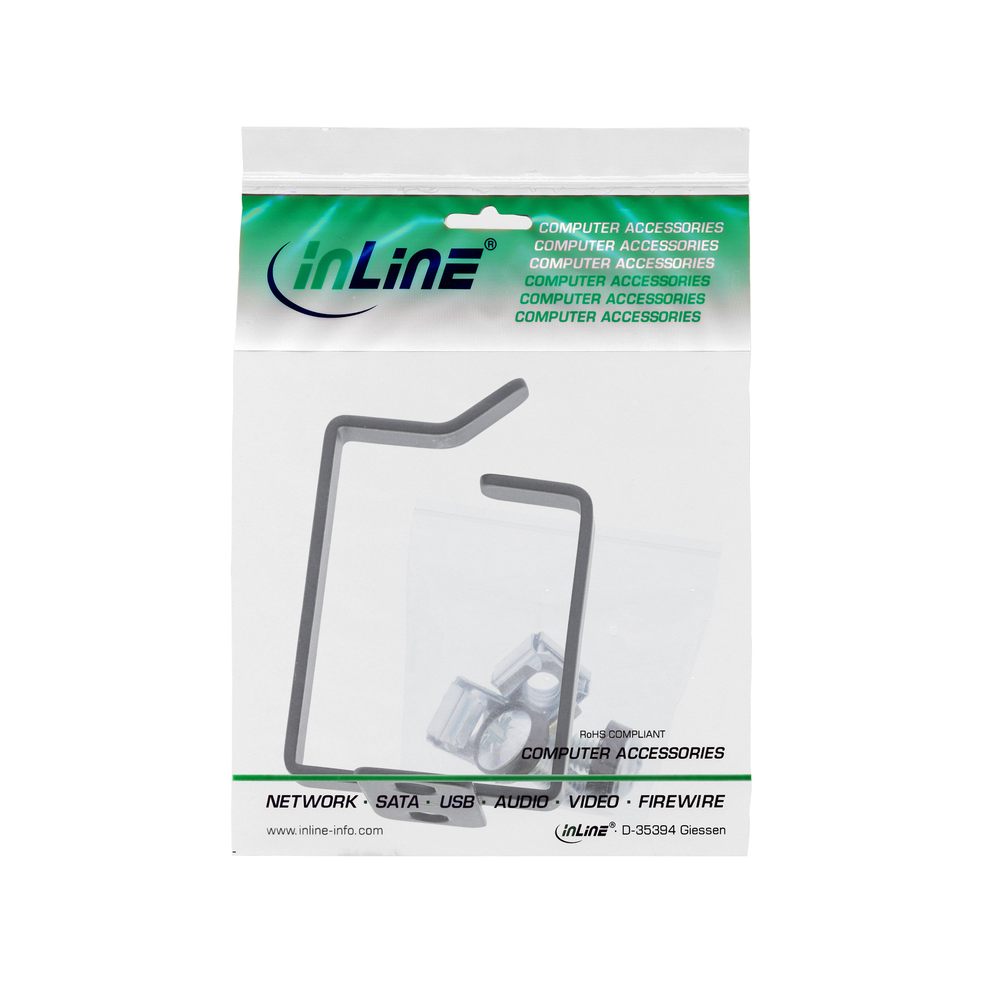 InLine Kabelbügel - Metall - 40x50mm schwarzRAL 9005