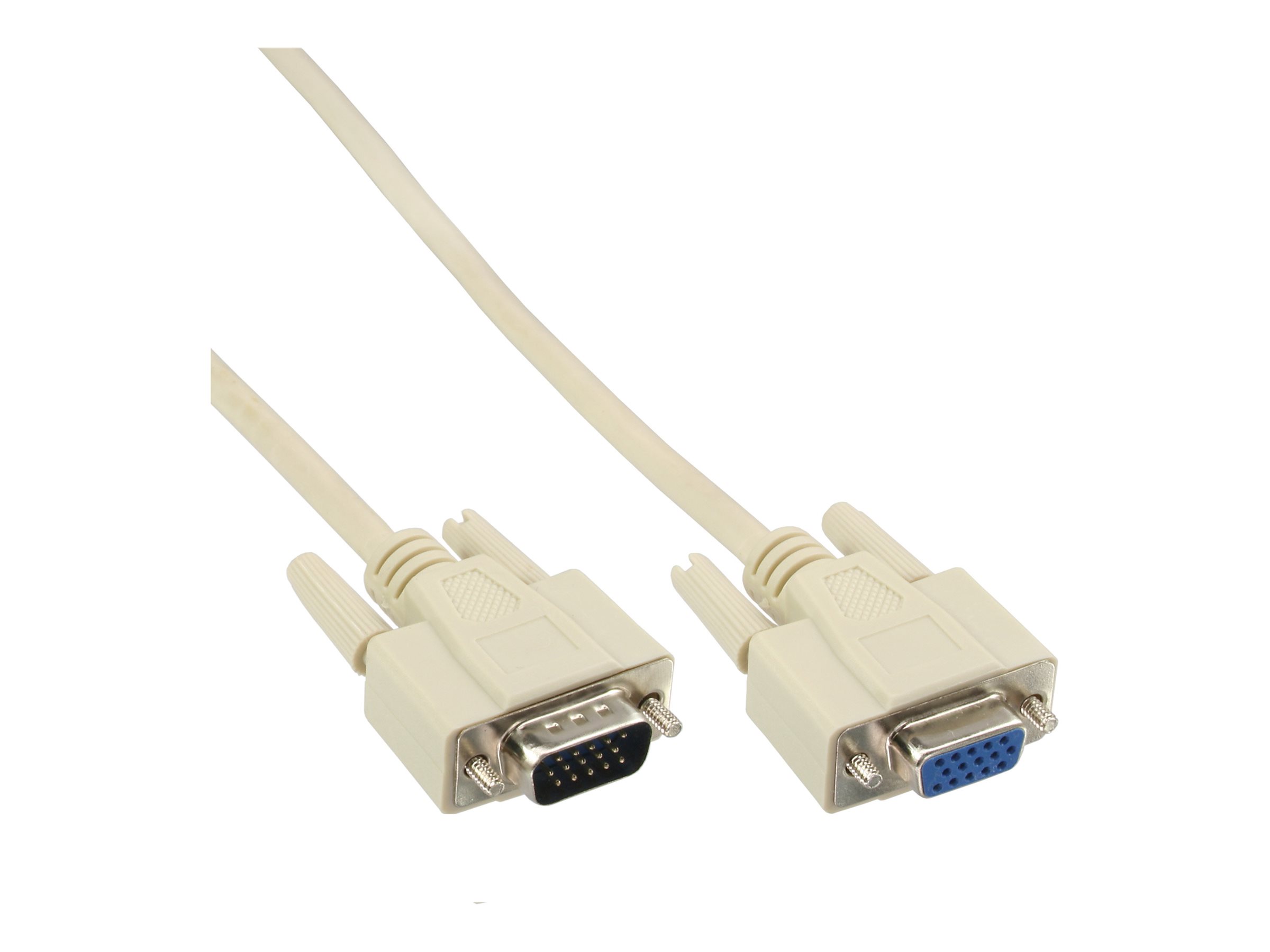 InLine VGA Verlängerung - 15pol HD Stecker / Buchse - 10m(M) zu HD-15 (VGA) (W) - 10 m - geformt - beige