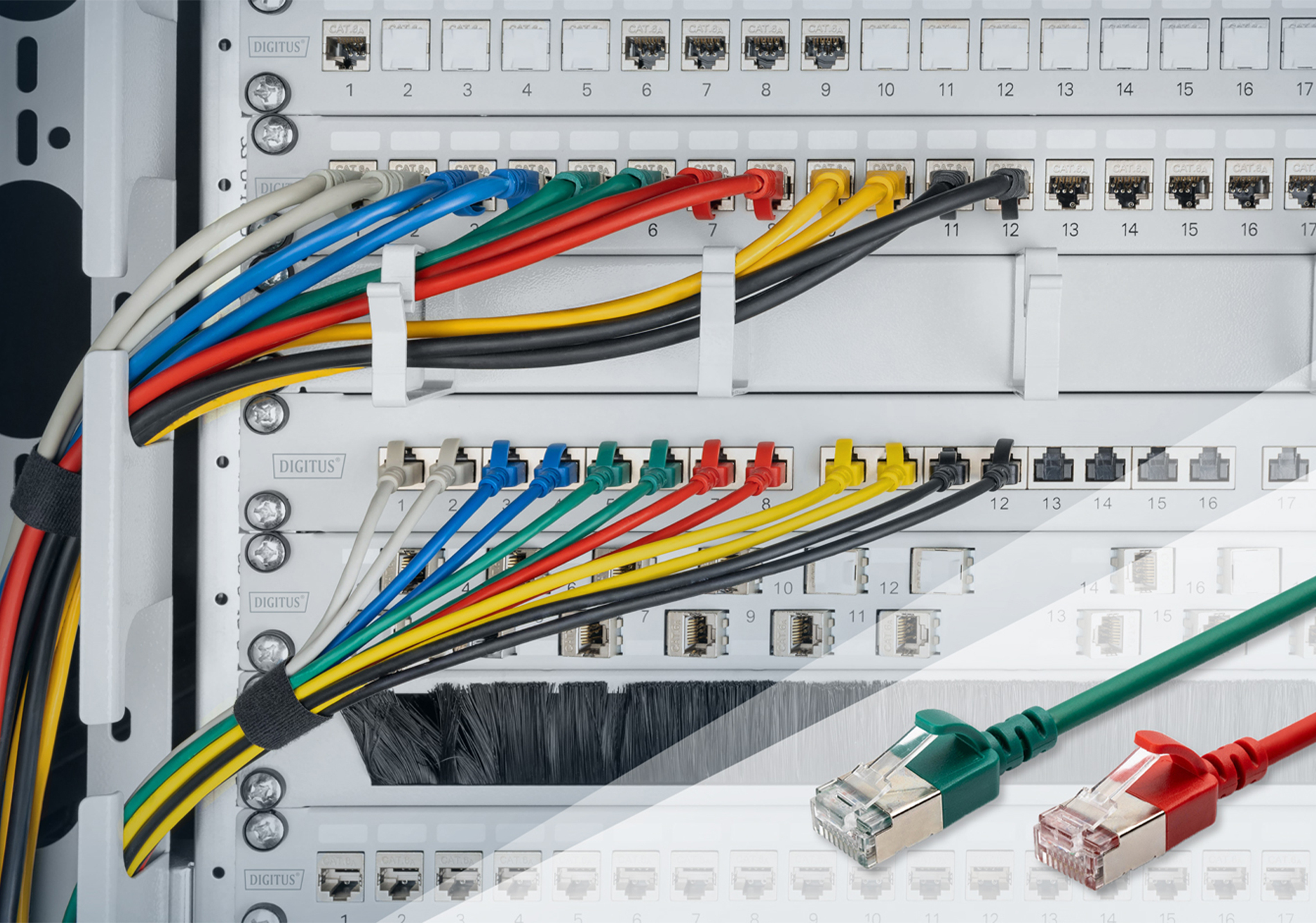 DIGITUS CAT 6A F-FTP Slim Patchkabel,  0,3m, Rot30 cm - 3.8 mm - F/FTP - CAT 6a - IEEE 802.3 - halogenfrei - schmal - Rot