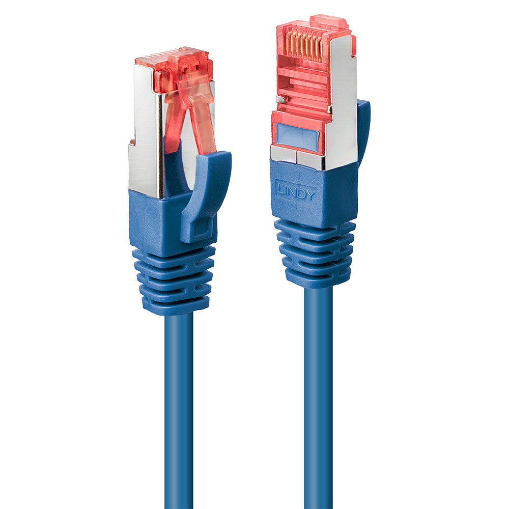 Lindy Patch-Kabel - RJ-45 (M) zu RJ-45 (M)3 m - SFTP - PiMF - CAT 6e - geformt - ohne Haken - Blau