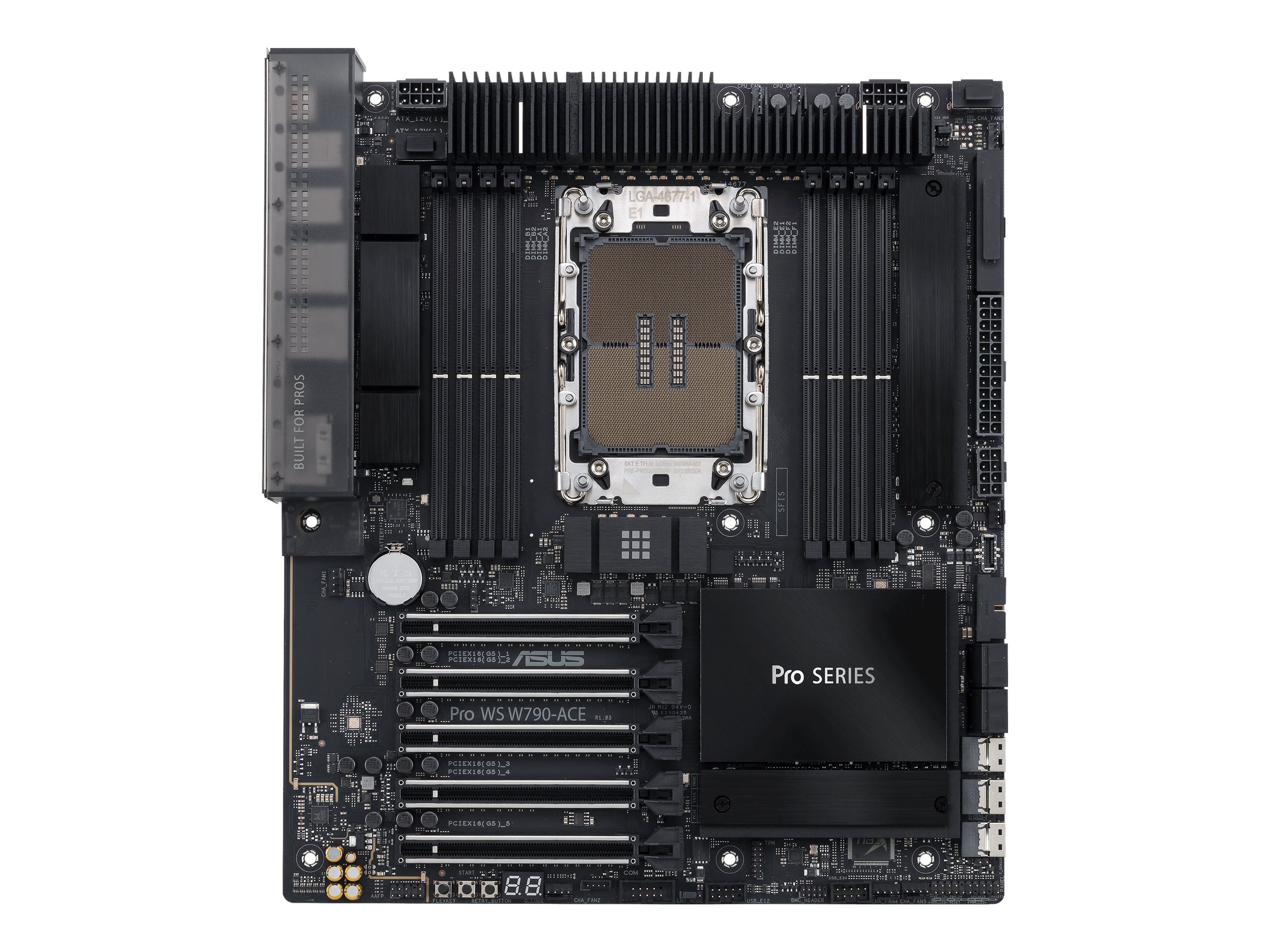 ASUS PRO WS W790-ACE - Motherboard - SSI CEB - LGA4677 Socket-E - W790 Chipsatz - 10 Gigabit LAN, 2.5 Gigabit LAN - HD Audio (8-Kanal)Pro WS W790-ACE Workstation Mainboard Sockel Intel LGA 4677 (CEB-M