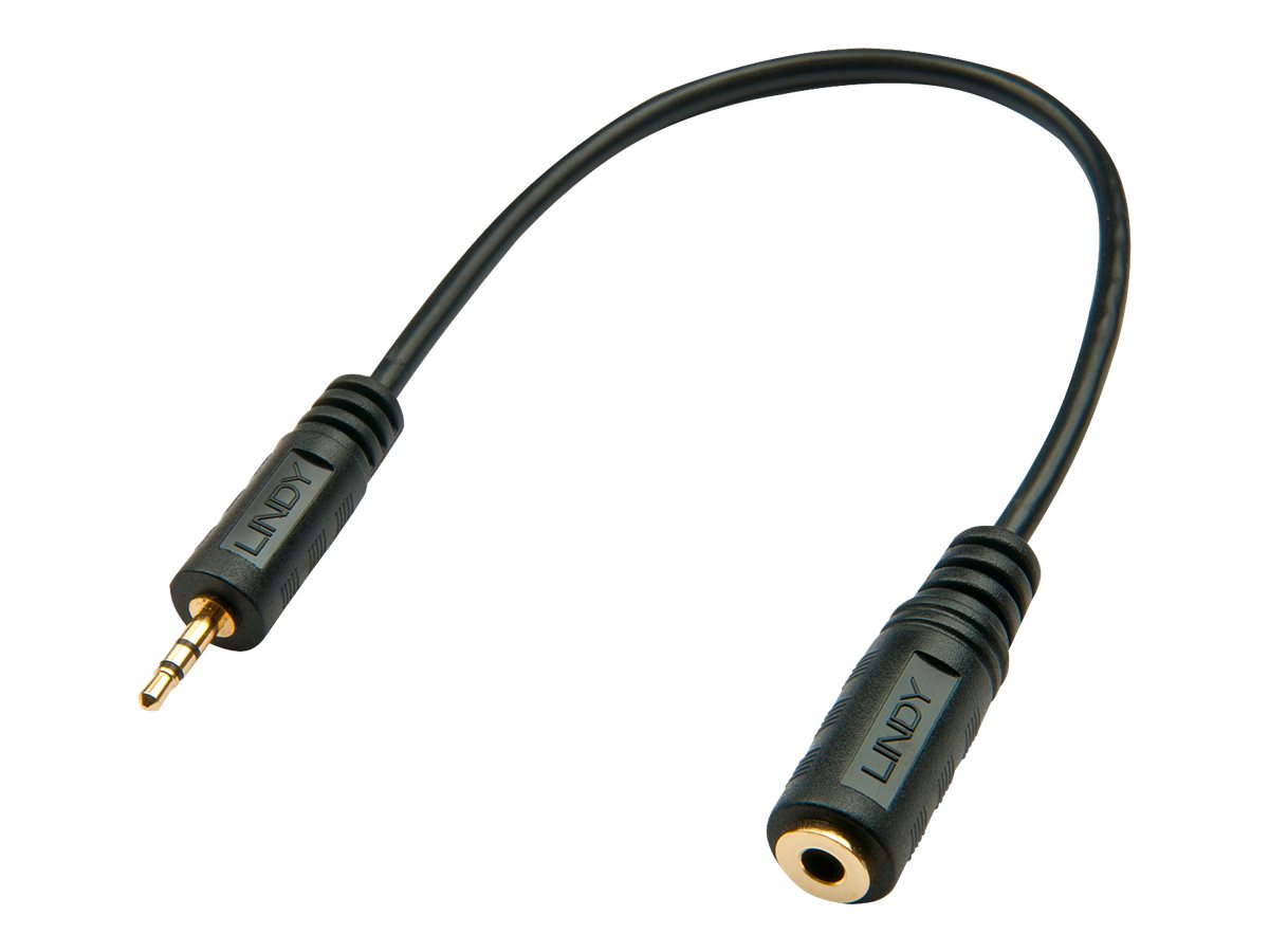 Lindy Premium - Audio-Adapter - mini-phone stereo3.5 mm weiblich zu Stereo Mikro-Stecker männlich - 20 cm - abgeschirmt - Schwarz