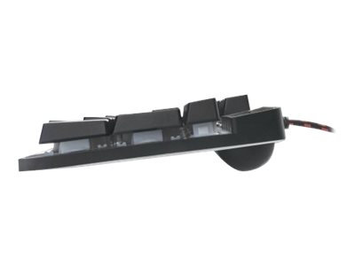 IC Intracom Manhattan Gaming USB Keyboard, Metal Base Edition, 12 Function Keys, Rainbow-LED Backlighting, 19 Anti-Ghost Key Caps, IPX4 (Splashproof)Rating - USB-A - Black - Retail Box (German layout)