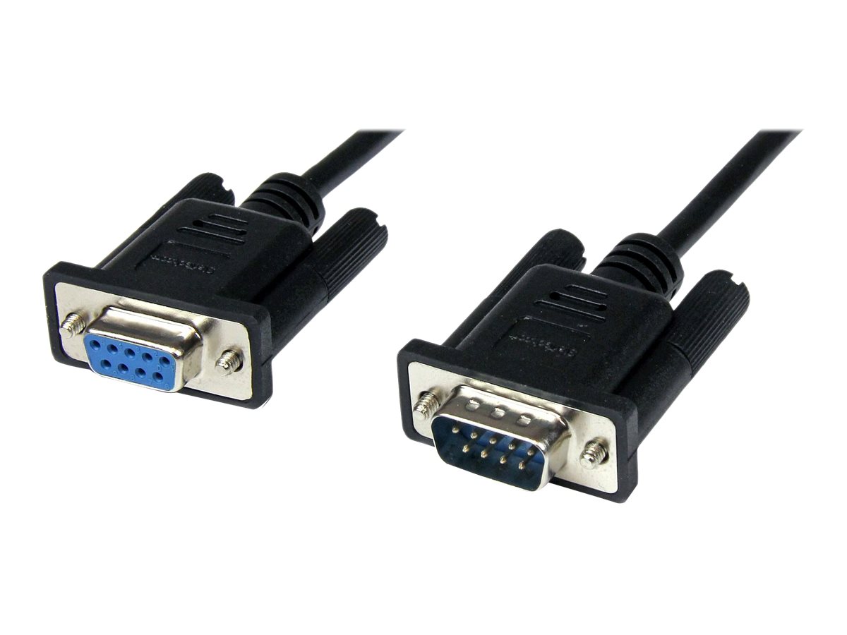 StarTech.com 2m Seriell DB9 RS-232 Nullmodemkabel - Schwarz - Stecker/Buchse - 9 Pin Null Modem Kabel - Nullmodemkabel - DB-9 (W)zu DB-9 (M) - 2 m - Schwarz - für P/N: 1P3FPC-USB-SERIAL - ICUSB2321F -