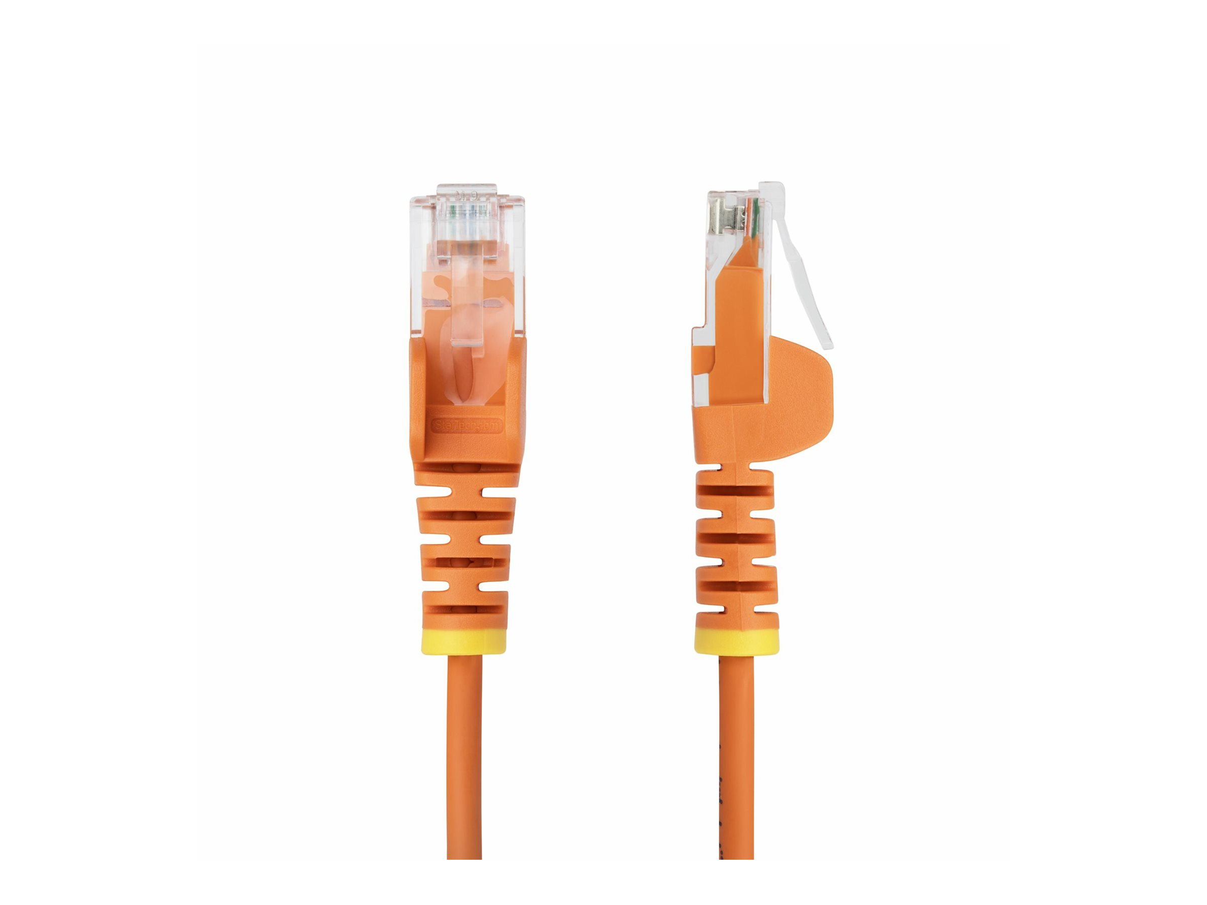 StarTech.com 1.5m Orange Slim CAT6 Ethernet Cable, Snagless, 28AWG, LSZH - Patch-Kabel - RJ-45 (M)zu RJ-45 (M) - 1.5 m - 3.6 mm - UTP - CAT 5/5e/6 - IEEE 802.3bt - halogenfrei - ohne Haken - orange