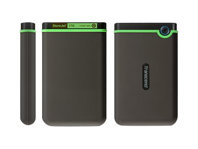 Transcend StoreJet 25M3 - Festplatte - 2 TB - extern (tragbar)2.5" (6.4 cm) - USB 3.1 Gen 1 - 256-Bit-AES - Iron Gray