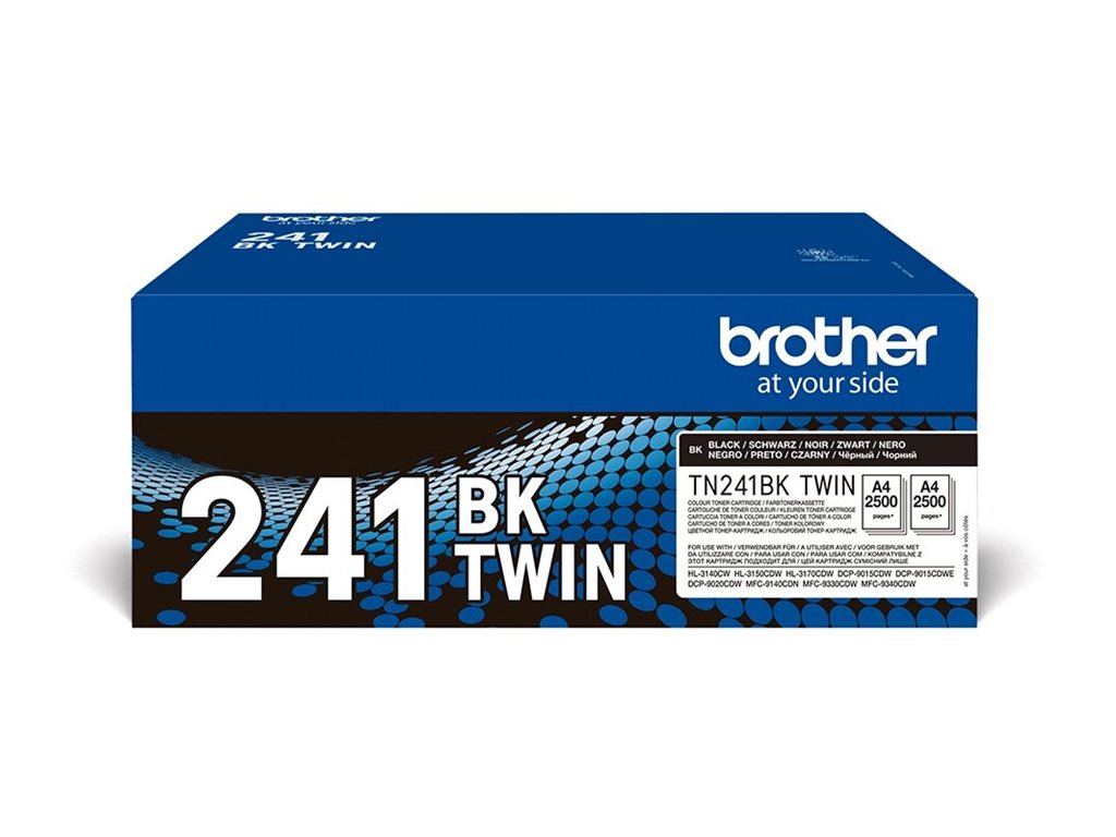 Brother TN241BK - 2er-Pack - Schwarz - originalTonerpatrone - für Brother DCP-9015CDW - DCP-9020CDW - HL-3150CDW - MFC-9140CDN