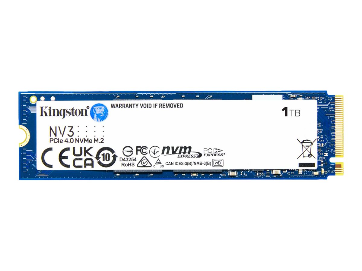 Kingston NV3 - SSD - 1 TB - intern - M.2 2280 - PCIe 4.0 x4 (NVMe)1000G NV3 M.2 2280 NVMe SSD