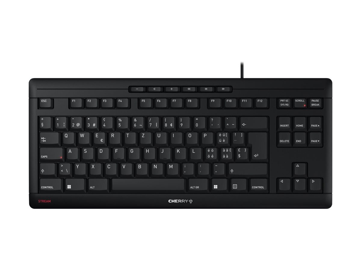 Cherry STREAM KEYBOARD TKL - Tastatur - USBSchweiz - Tastenschalter: CHERRY SX - Schwarz