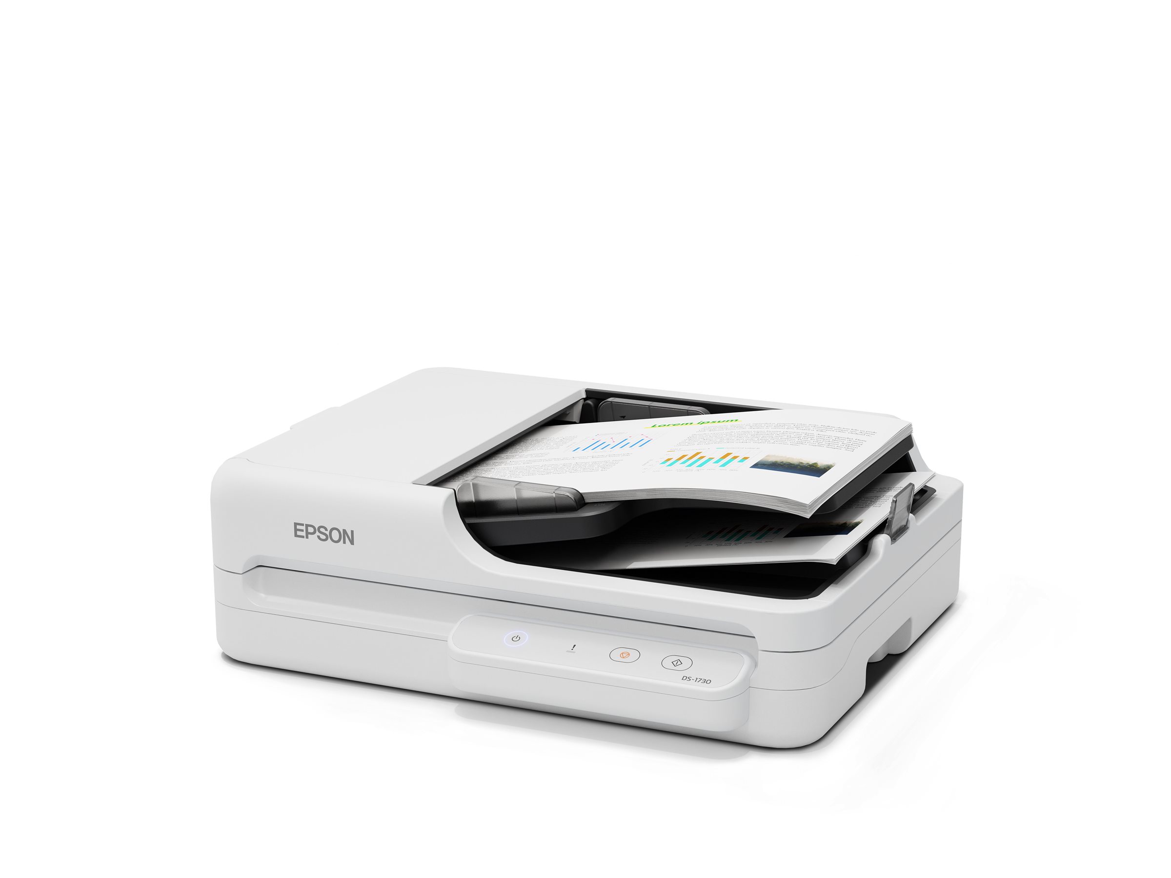 Epson WorkForce DS-1730 - Dokumentenscanner - Duplex - 215.9 x 3048 mm - 1200 dpi x 1200 dpi - bis zu 30 Seiten/Min. (einfarbig)/ bis zu 30 Seiten/Min. (Farbe) - automatischer Dokumenteneinzug (60 Blä
