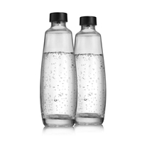 SodaStream 1047202410, Karbonisierungskaraffe, Transparent, Glas, 1 l, 2 Stück(e), 195 mm2 x 1L Glaskaraffe für DUO