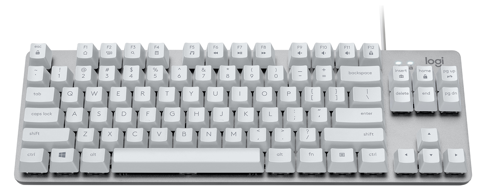 Logitech K835 TKL - Tastatur - USB - Tastenschalter: TTC Red - Natural White/Silver - QWERTY