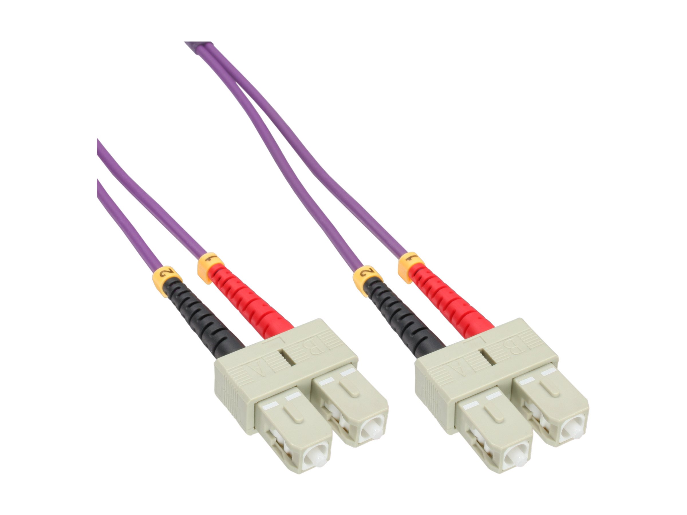 InLine LWL Duplex Kabel - SC/SC - 50/125µm - OM4 - 3m3 m - Glasfaser - 50/125 Mikrometer - OM4 - halogenfrei - lila