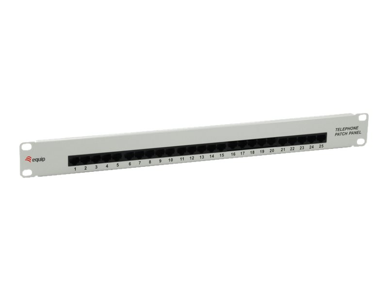 Equip Pro ISDN - Patch Panel - CAT 3 - RJ-45 X 25 - Hellgrau - 1U - 48.3 cm (19")25-Port Cat.3 RJ45 ISDN Patch Panel - hellgrau