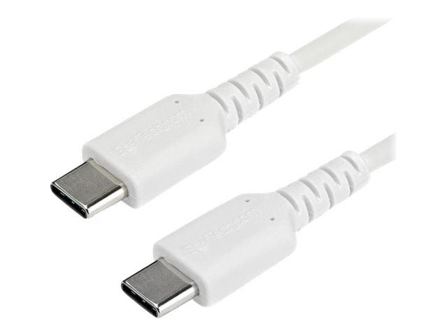 StarTech.com StarTech 2m USB-C Ladekabel - Langlebiges USB 2.0 Typ C zu USB C Datenübertragungs-/Schnellladekabel - TPE Mantel Aramidfaser M/M 60W Weiß - Samsung S10 S20 iPad Pro MS Surface (RUSB2AC2M