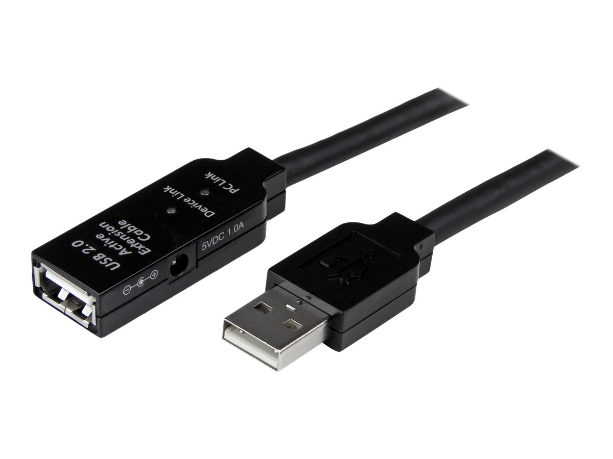 StarTech.com 10m aktives USB 2.0 Verlängerungskabel - St/Bu - USB Verlängerung / Repeater Kabel - USB-Verlängerungskabel - USB (W)zu USB (M) - USB 2.0 - 10 m - aktiv - Schwarz - für P/N: LTUB1MBK - SV