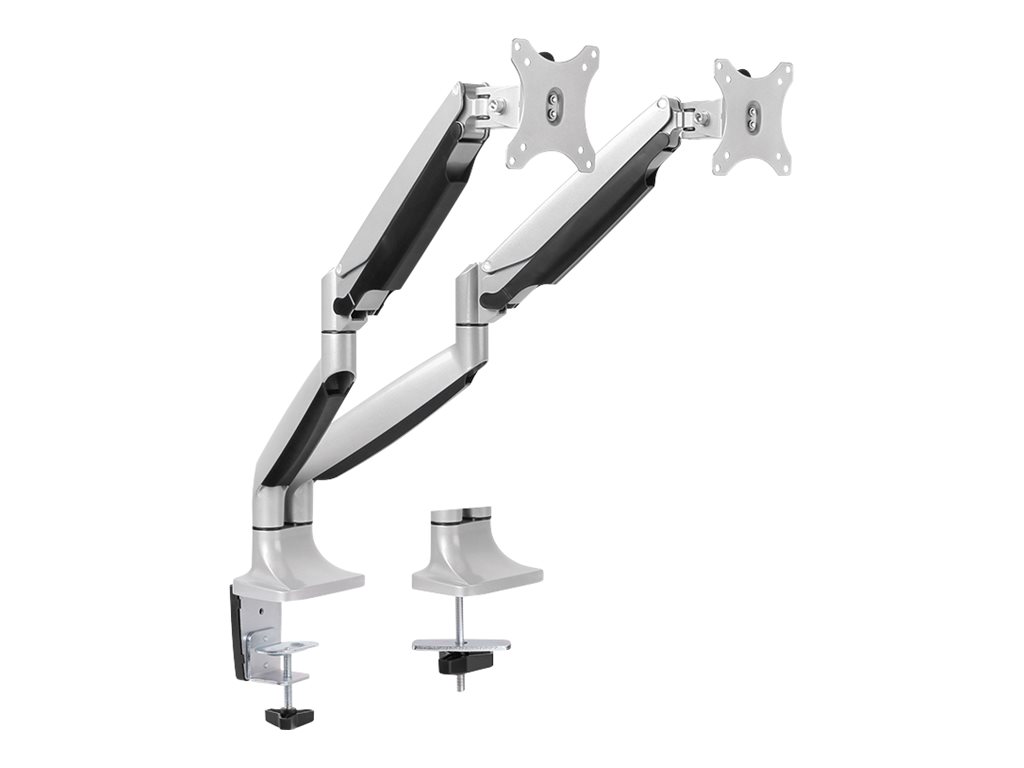 LogiLink Befestigungskit - einstellbarer Arm - für 2 Monitore - Aluminium, kaltgewalzter Stahl - Bildschirmgröße: 33-81.3 cm (13"-32")Tischmontage