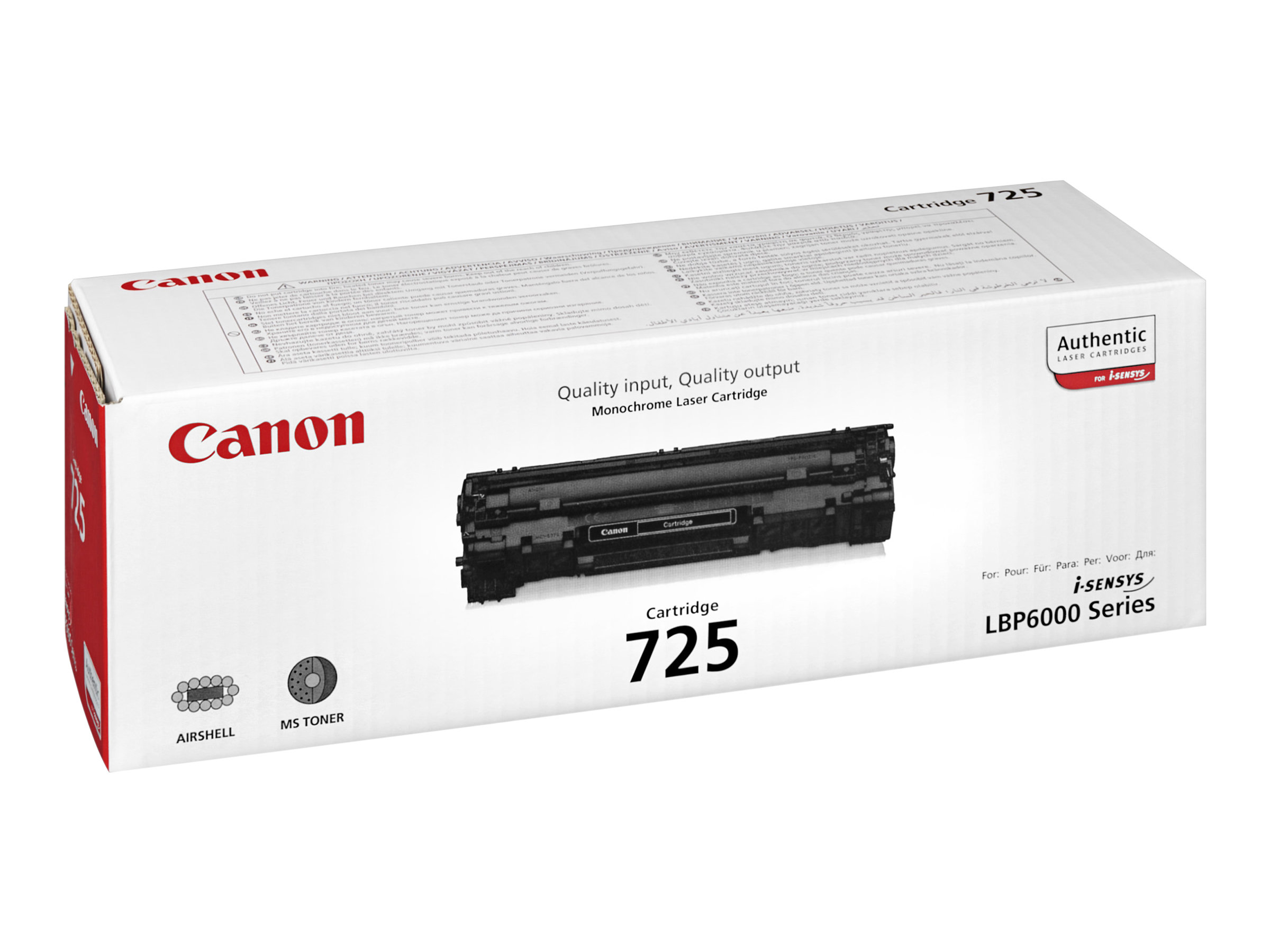 Canon CRG-725 - Schwarz - original - Tonerpatronefür i-SENSYS LBP6000 - LBP6000B - LBP6020 - LBP6020B - LBP6030 - LBP6030B - LBP6030w - MF3010