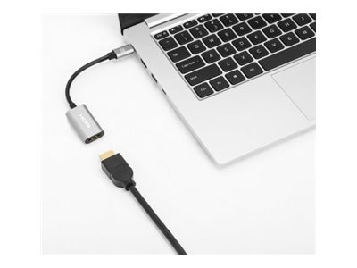 Manhattan Videoadapter - USB-C männlich zuHDMI weiblich - 11 cm - Space-grau - aktiv - 4K60Hz-Unterstützung