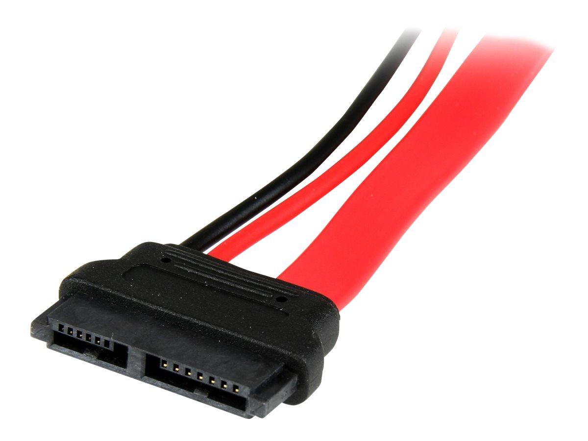 StarTech.com Slimline SATA auf SATA Adapter mit Strom Buchse/Stecker 15cm - SATA-Adapter - Serial ATA 150/300/600 - Slimline SATA (W)zu SATA Combo (M) - Rot