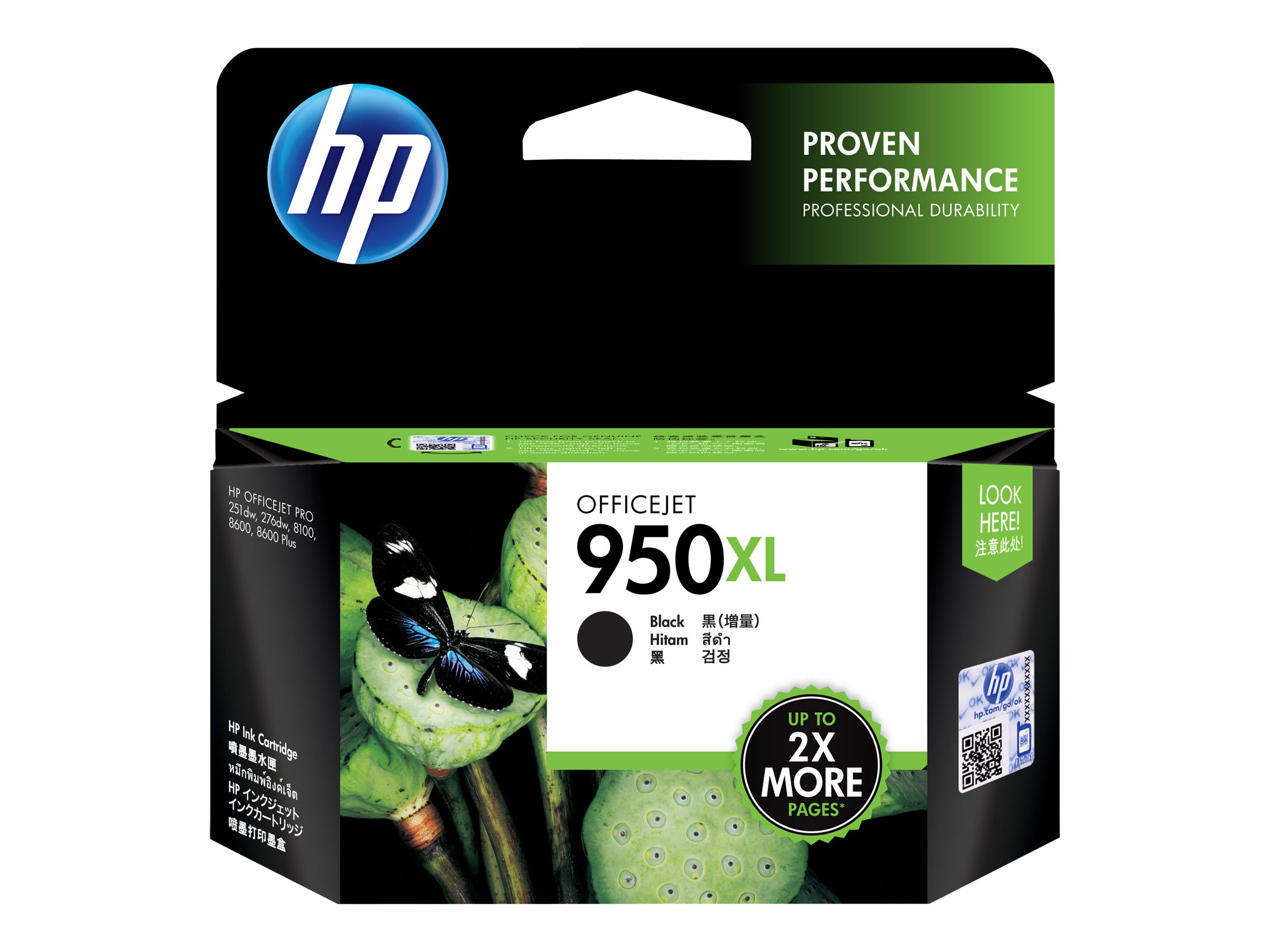 HP 950XL - Hohe Ergiebigkeit - Schwarz - originalOfficejet - Tintenpatrone - für Officejet Pro 251dw - 276dw - 8100 - 8600 - 8610 - 8620 - 8630