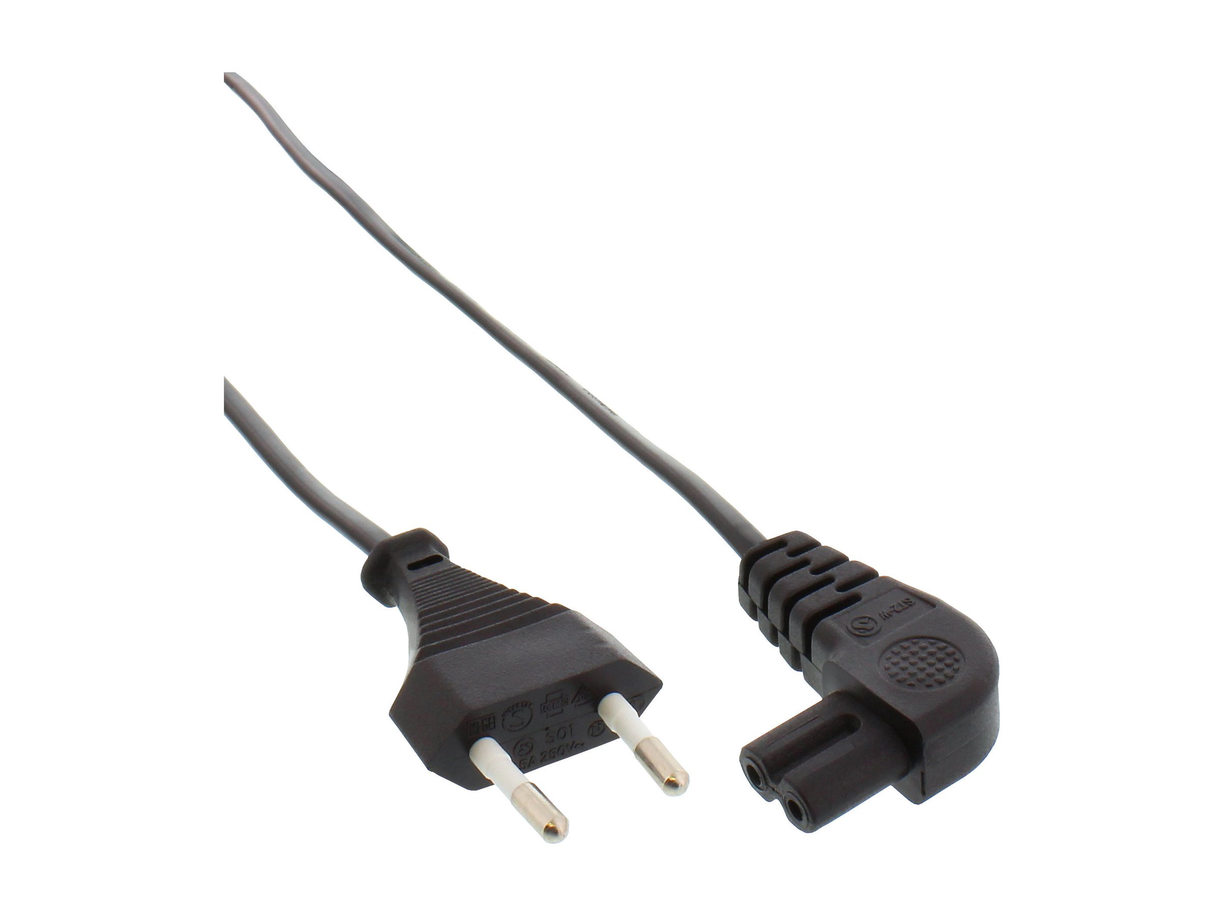 InLine Netzkabel - Netzstecker auf Euro 8 C7 Stecker - gewinkelt - 0,3mIEC 60320 C7 gewinkelt - 30 cm - Schwarz
