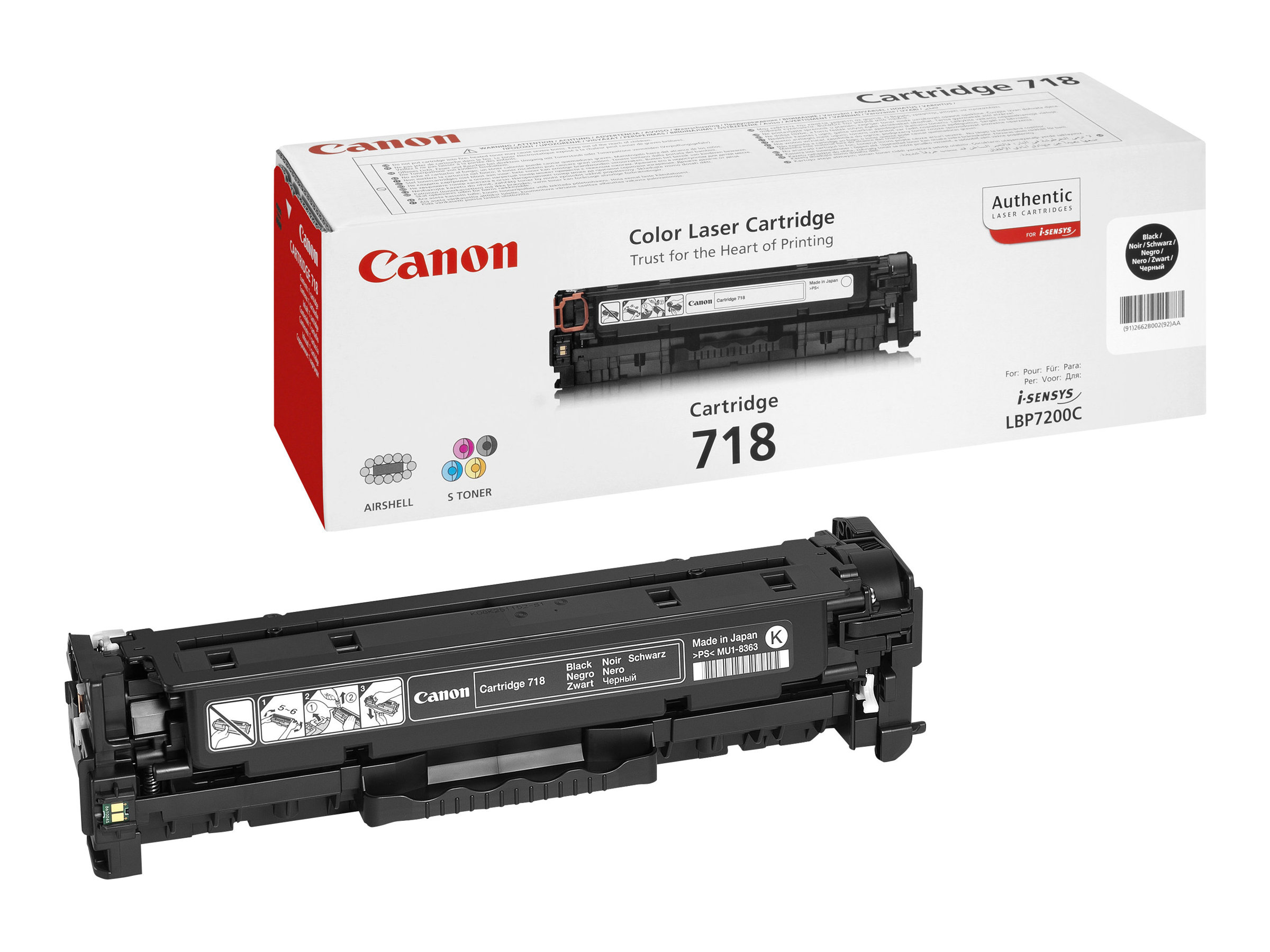 Canon 718 Black - Schwarz - original - Tonerpatronefür imageCLASS LBP7200; i-SENSYS MF8330 - MF8350; Laser Shot LBP-7200; Satera MF8330 - MF8350